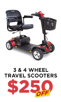 3- and 4- wheel travel scooters - 250 dollars off